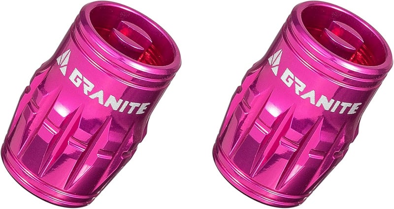 Granite Juicy Nipple Valve Cap with Valve Core Removing Function, Tire Valve Caps Dust Covers for Bikes and Vehicles, Durable Alloy Schrader Valve Cap, 2-Piece Set (Pink) - Image 1